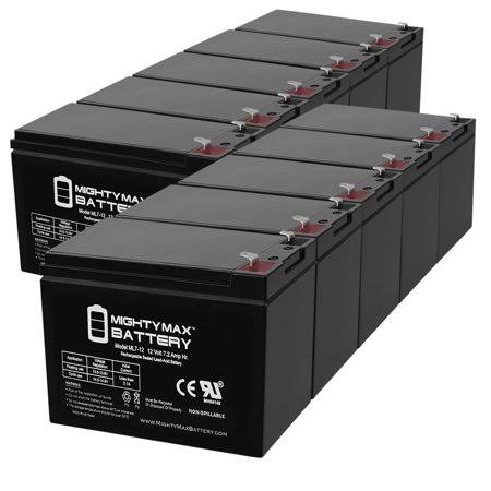 12V 7Ah SLA Battery Replacement - 10 Pack V919