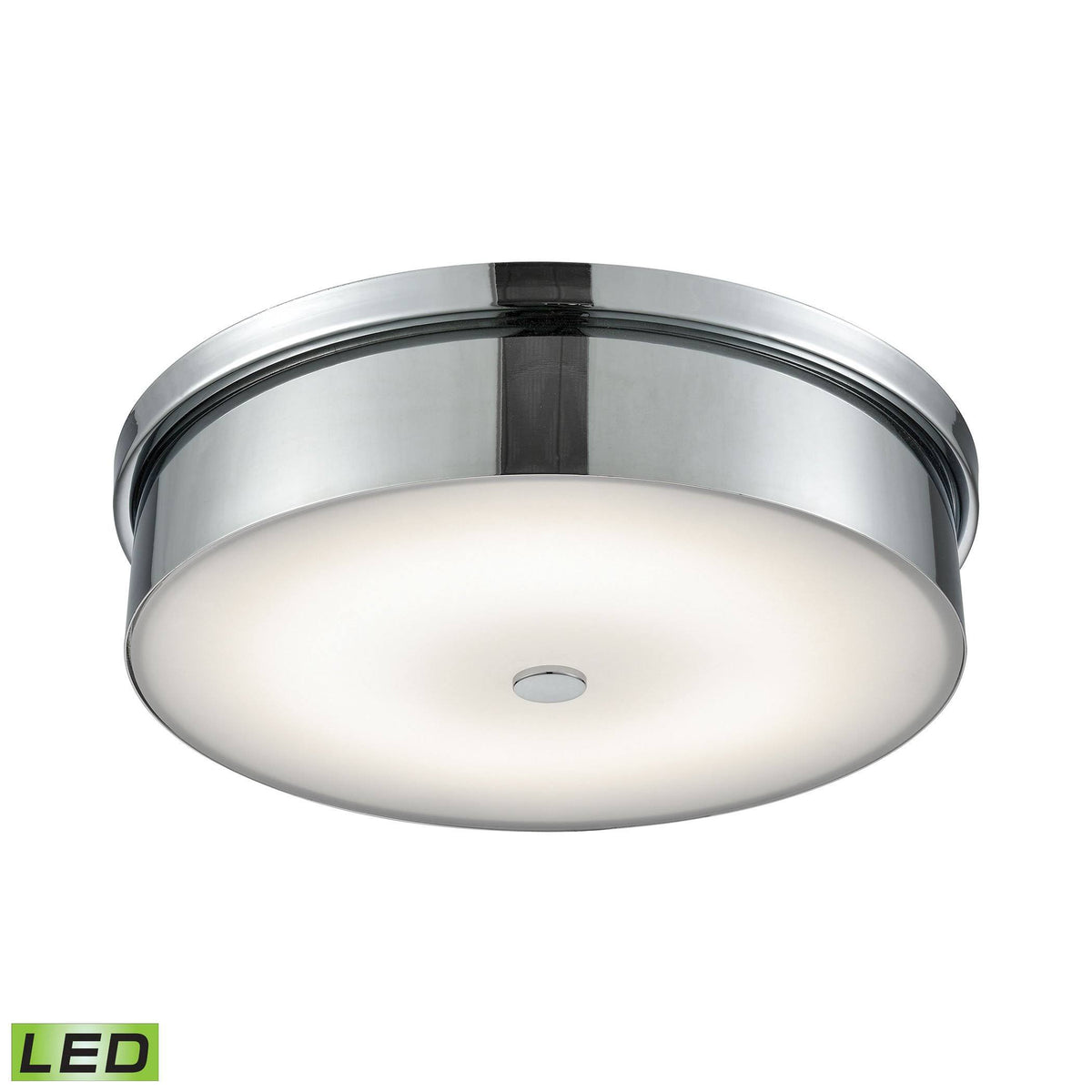 Chrome and Opal Glass Round LED Flush Mount Z5456