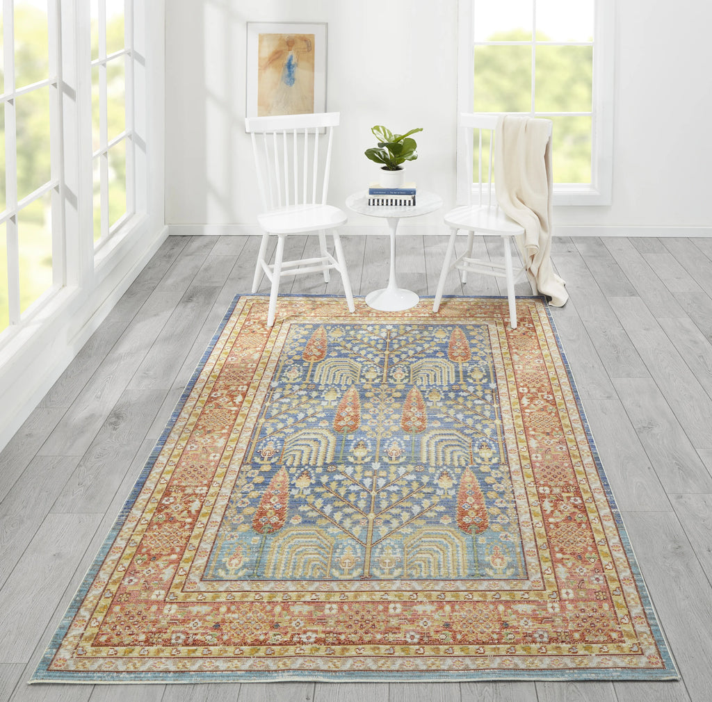 Blue Polyester Area Rug 7'10" X 10'6" V410385