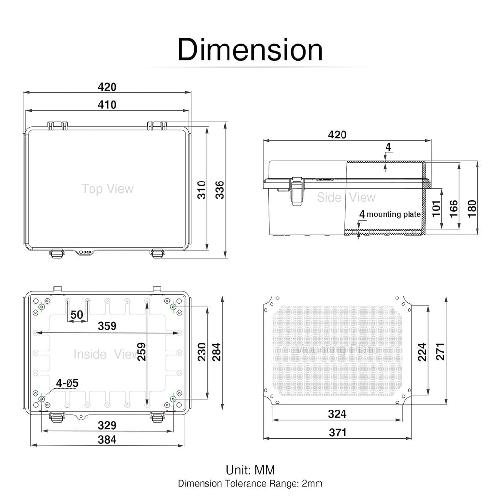 Clear Hinged Cover Junction Box with Mounting Plate, IP67 Waterproof ABS Plastic Grey R378742