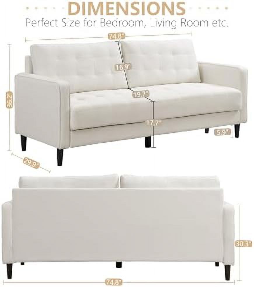 Grey 3 Seater Couch with Tufted Seat and Back Cushion A49118