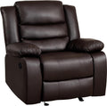 Brown Faux Leather Manual Rocker Recliner Chair V620006
