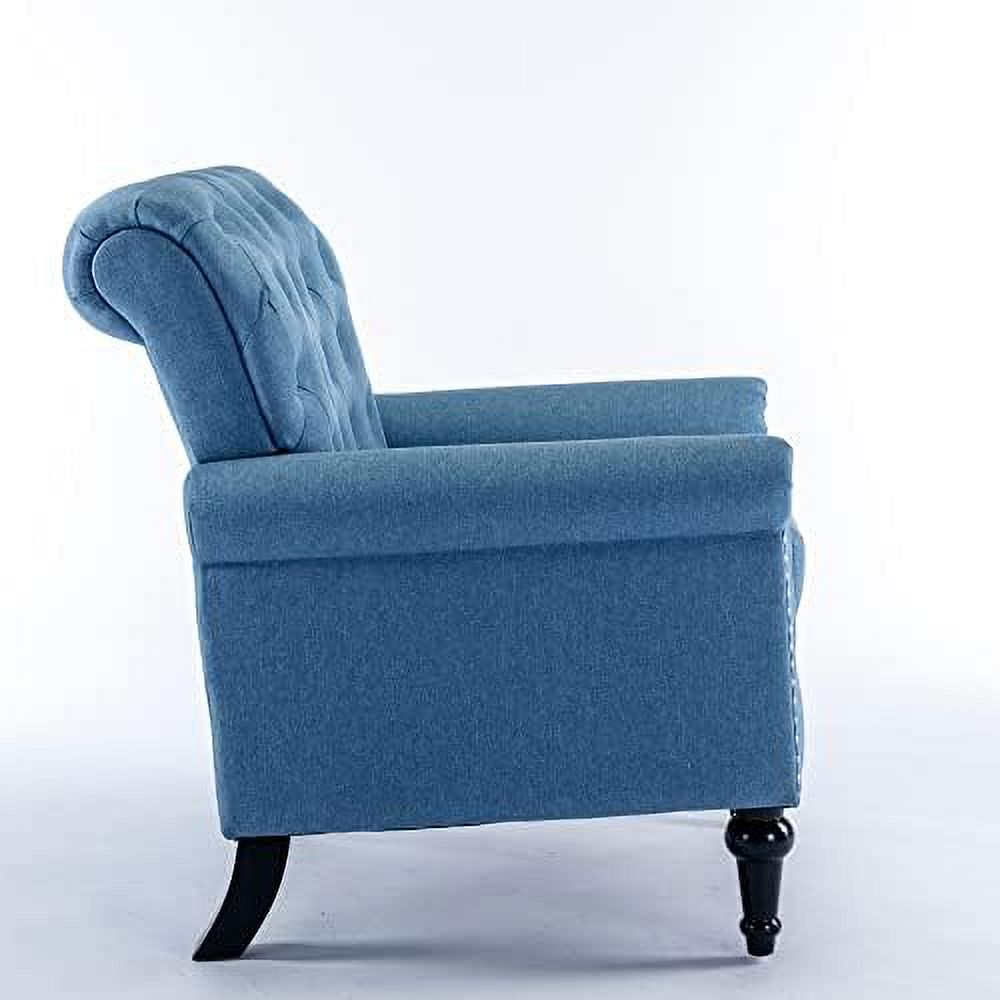 Chenille Fabric Accent Chair with Footrest D8925