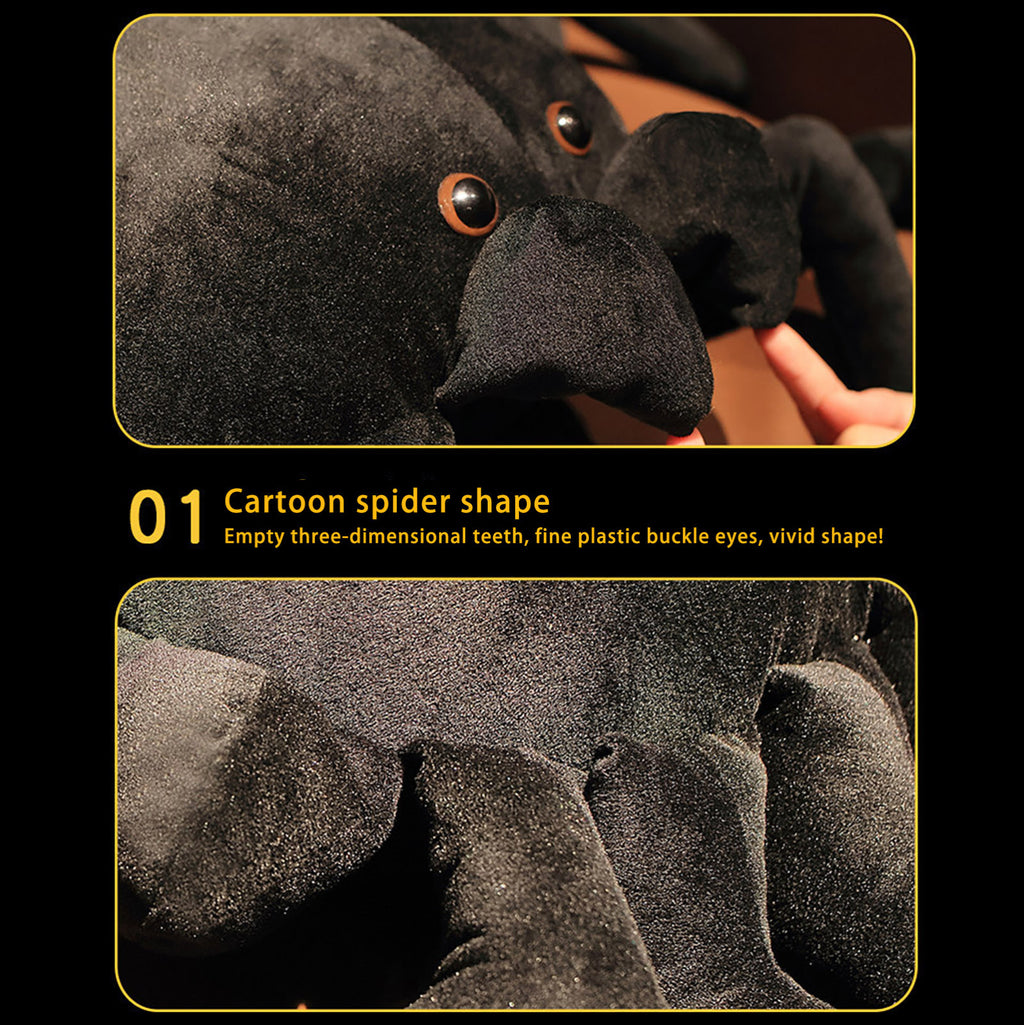 Black Plush Spider Halloween Decorations Doll Sleeping Pillow H613460