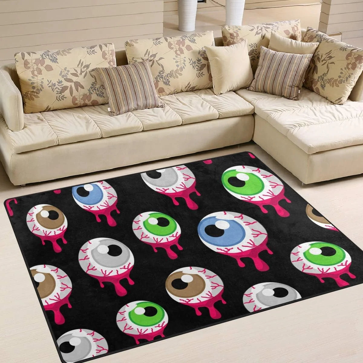 Halloween Alien Eyeballs Lightweight Carpet Mats Area Rug Z6403