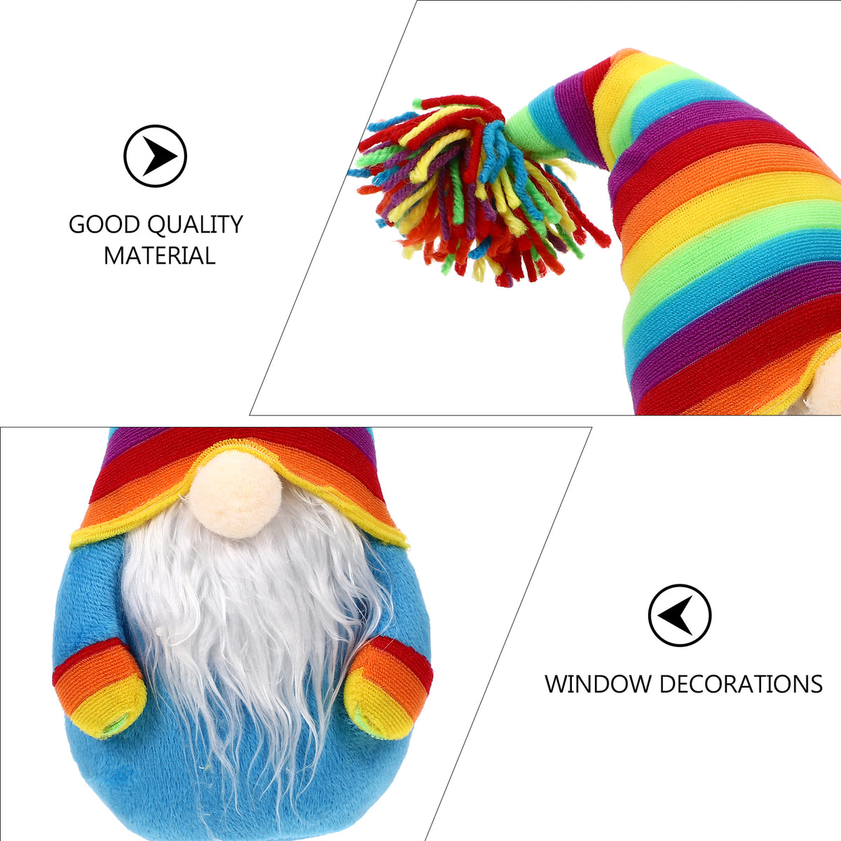Rainbow Plush Gnome Doll Stuffed Decor P1044