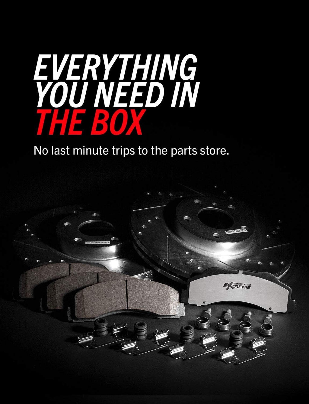 Carbon Fiber Ceramic Brake Pads and Drilled Slotted Brake Rotors C1196