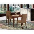 3-piece Wood Dining Set in Mahogany Brown Beige F151