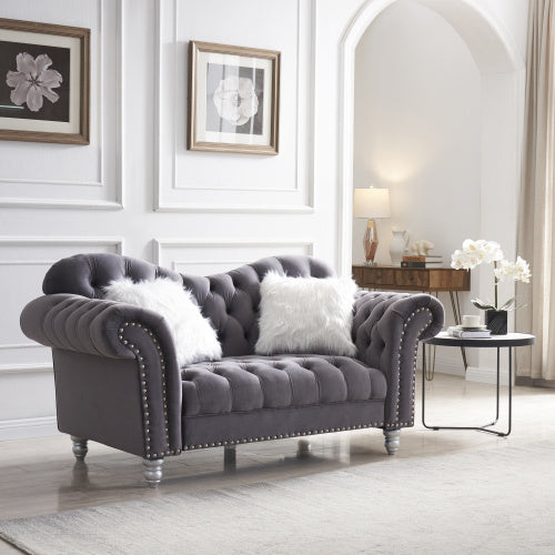 3-Piece Sofa Set with Button and Copper Nail Detailing H800114