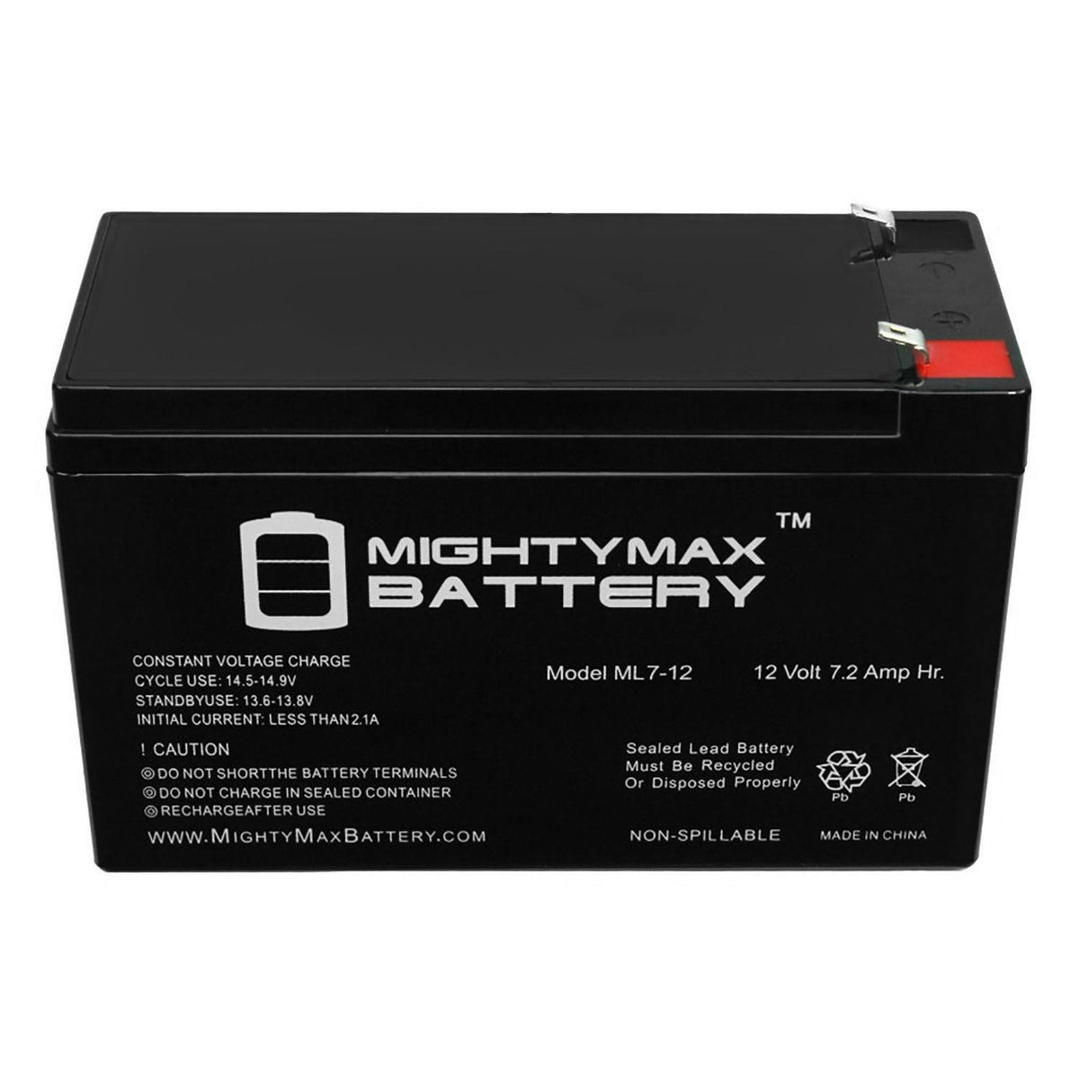 12V 7Ah SLA Battery Replacement - 10 Pack V919