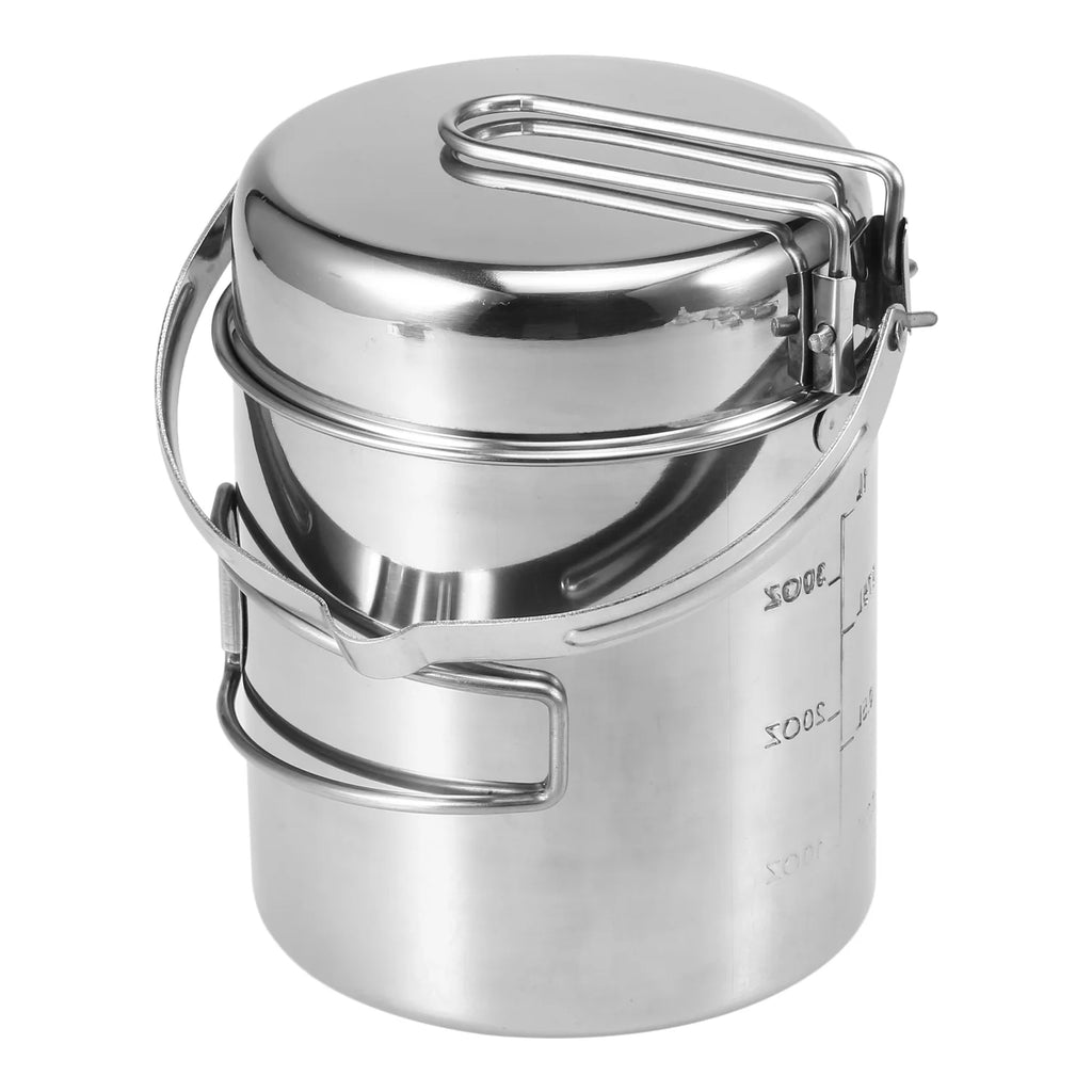 Stainless Steel 1L Camping Kettle with Foldable Handle Y659290