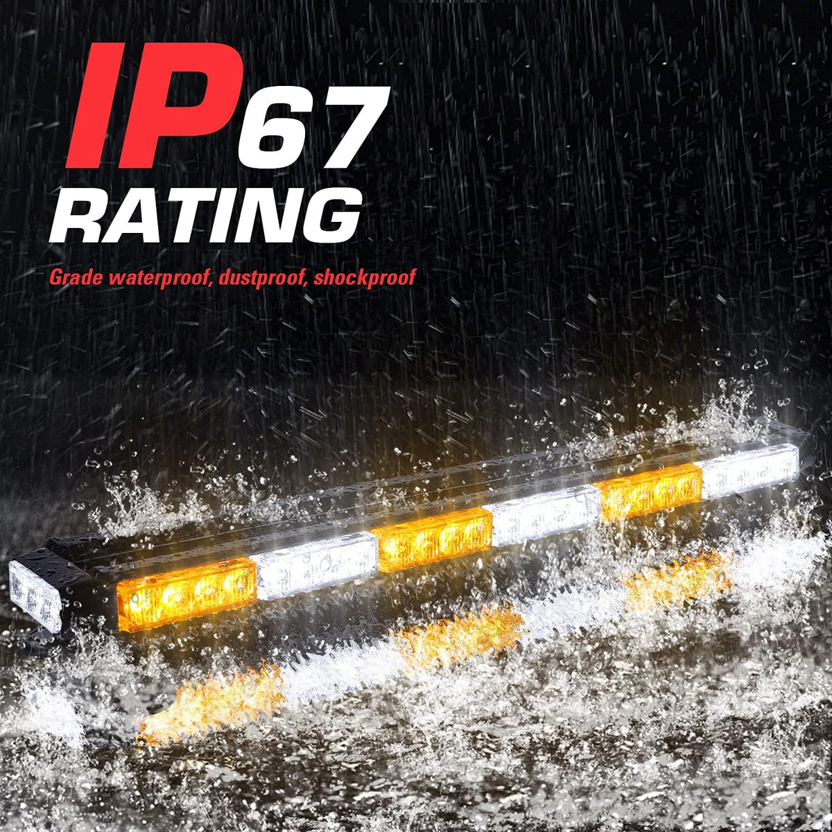 LED Strobe Light Bar 28.5'' 54 LED Emergency Warning Lightbar with Strong Magnetic and 16ft Cable E189