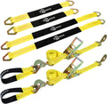2x 96in Car Axle Tie Down System with 2 Ratchet Straps and 2+2 Axle Straps Z31854