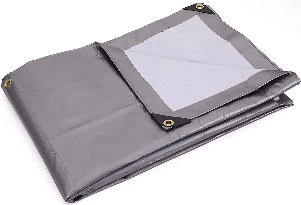 20-ft. x 20-ft. Ultra Heavy-Duty 8 oz/16-mil Poly Tarp Reversible Silver/White H173716
