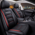 Black - Red Leather Car Seat Covers 5 Seats Full Set T971