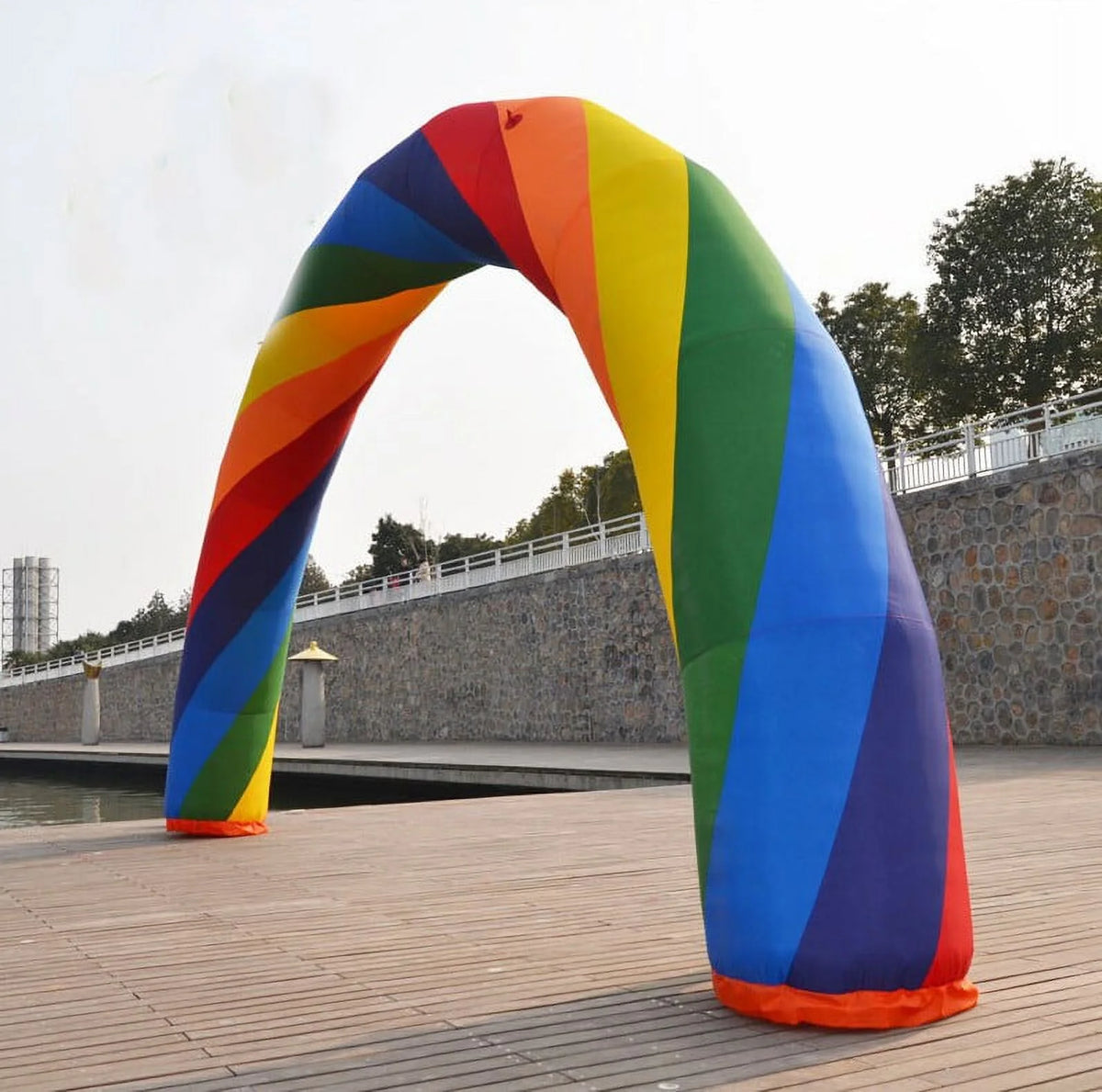 39.4ft Inflatable Rainbow Advertising Arch Oxford Cloth with Fixed Rope T176238