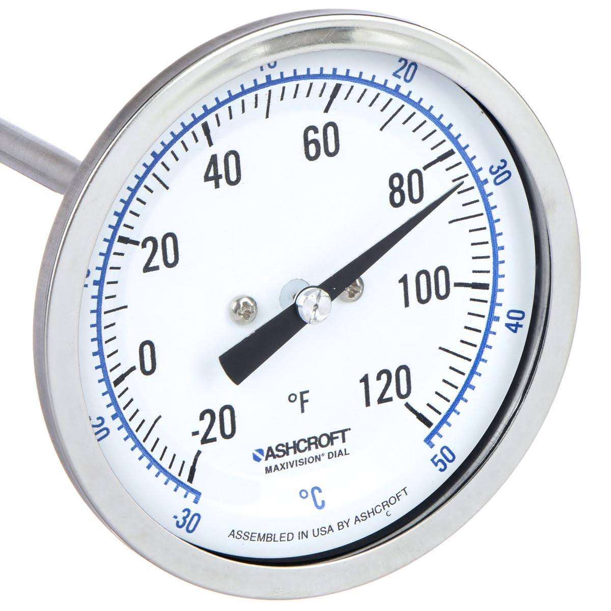 Dial Thermometer, Bi-Metallic, Back Conn. E3589