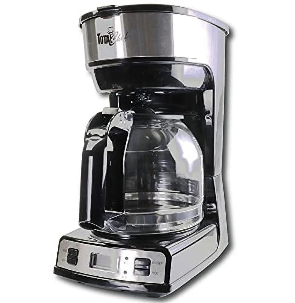12-Cup 1.8 L Programmable Coffee Maker with Filter Black and Silver V86422