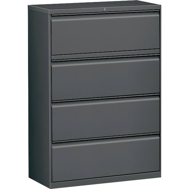 Charcoal 4-Drawer Metal Lateral File Cabinet I196