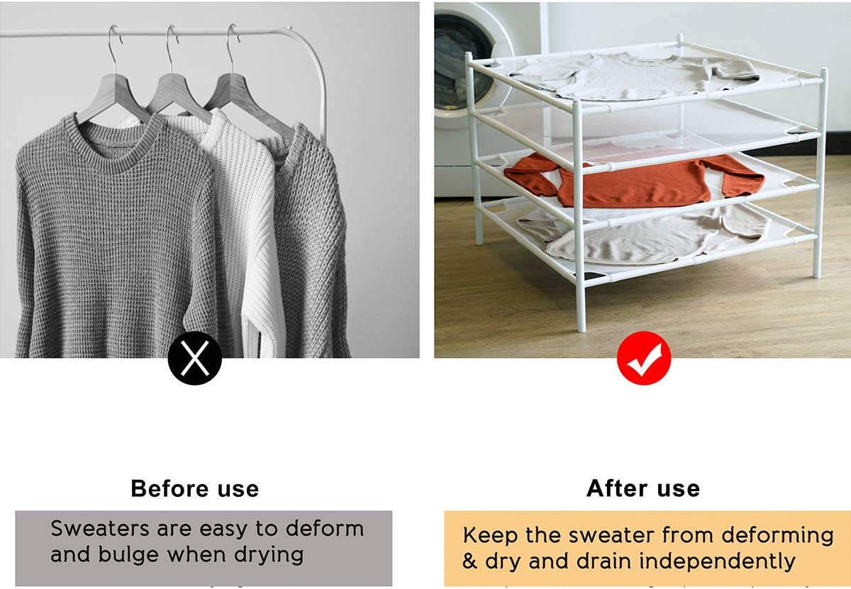 White 4-Pack Stackable Mesh Laundry Drying Rack H114091