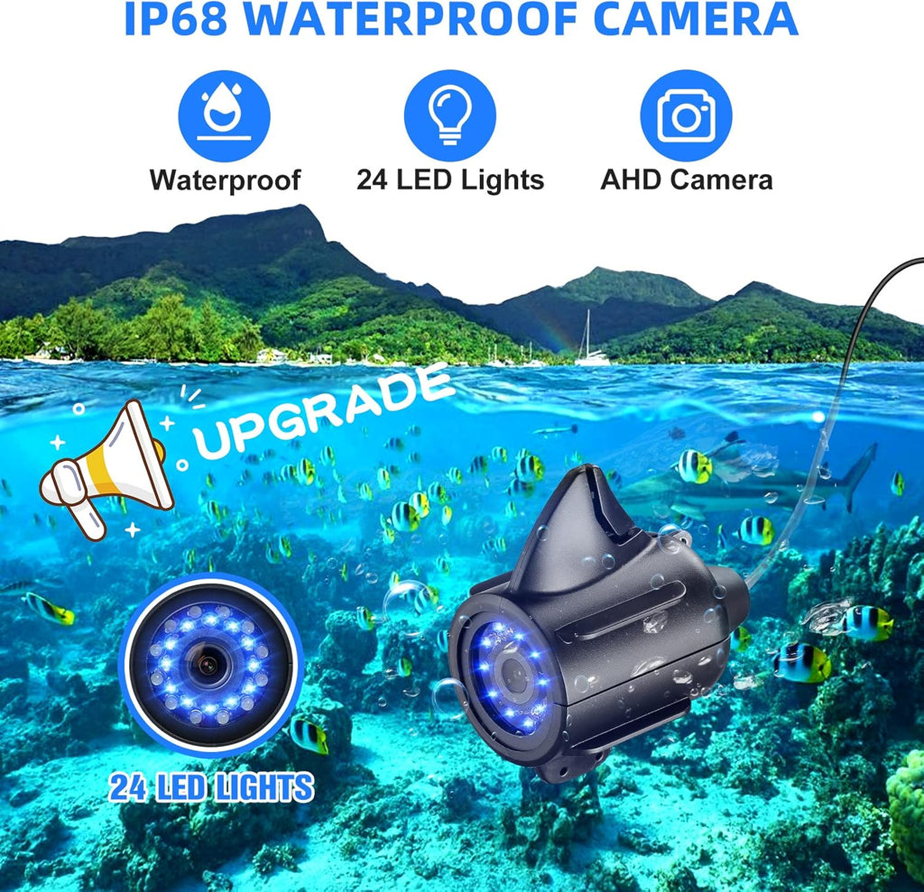 7'' Monitor Waterproof 12 Lights AHD 720p Fishing Camera T8973