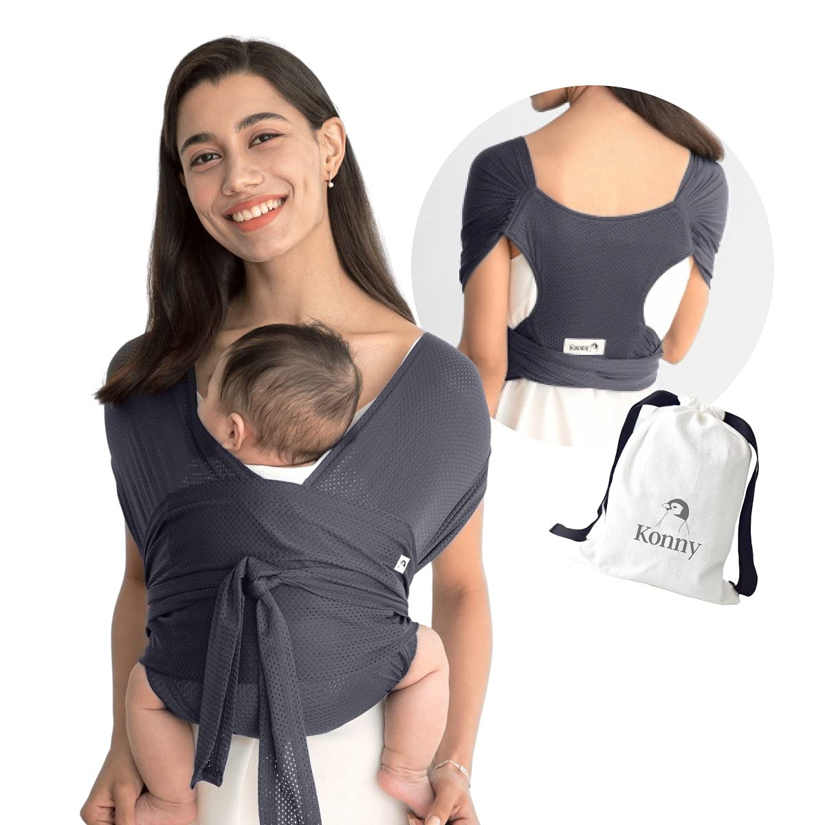 Baby Wrap Carrier, Breathable Infant Sling, Mint, 2XS, Pack of 2 F4305