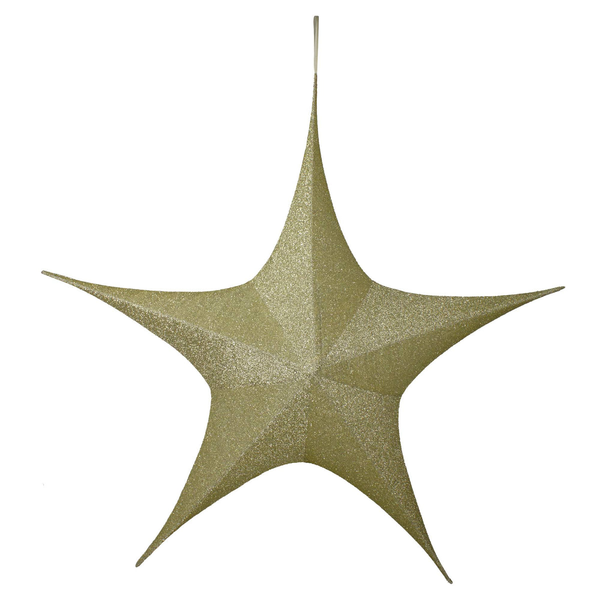 Gold Tinsel Foldable Christmas Star Outdoor Decoration W94007