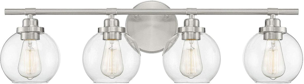 Satin Nickel 4-Light Bathroom Vanity Light F487868