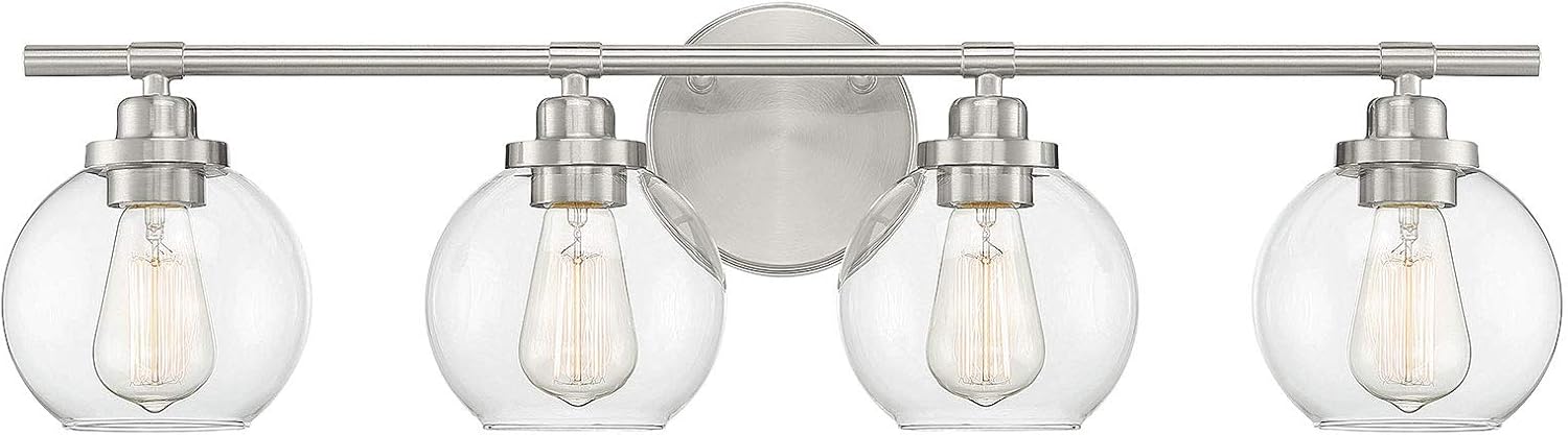 Satin Nickel 4-Light Bathroom Vanity Light F487868