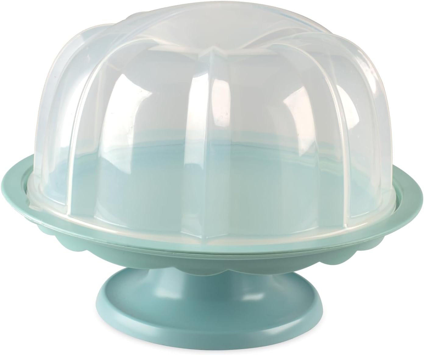 Clear Bundt Cake Stand with Locking Lid V422