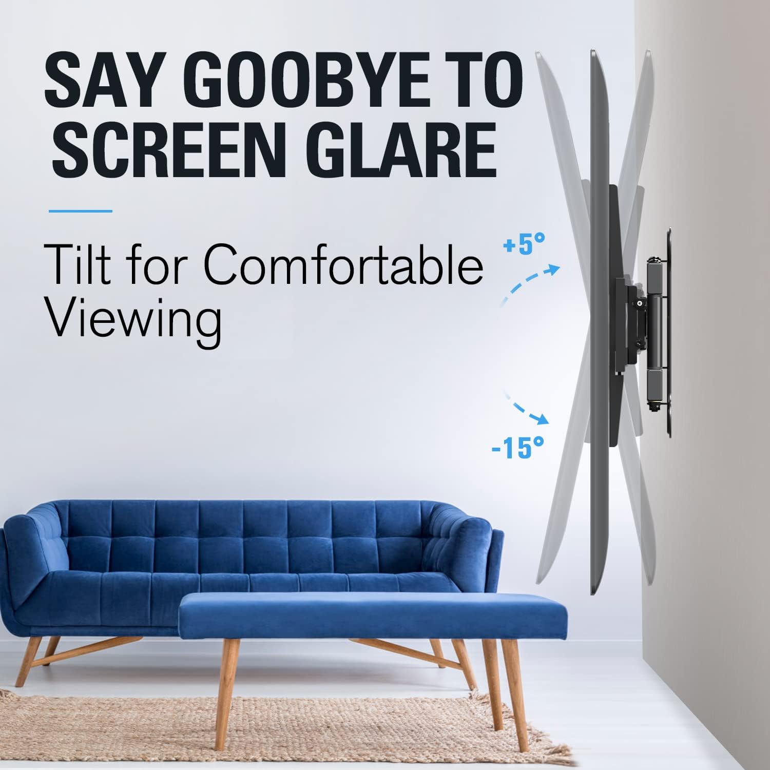 Full Motion TV Wall Mount for 26-55 Inch LED LCD Plasma Flat Screen TV, Swivel Articulating Dual Arms, VESA 400x400mm, 99 LBS, Pack of 2 H179548