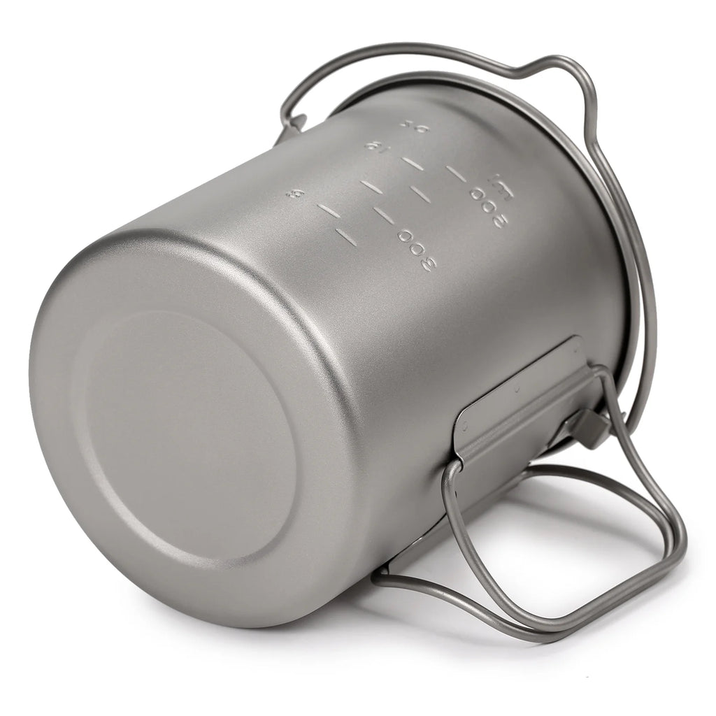 Ultralight 750ml Titanium Pot with Lid and Foldable Handle N821