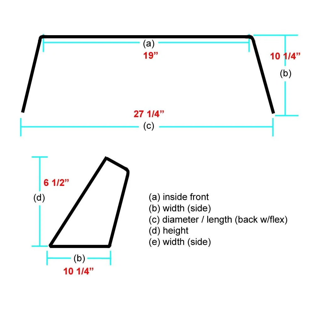 27 1/4 Inch Plexiglass Boat Windshield T197