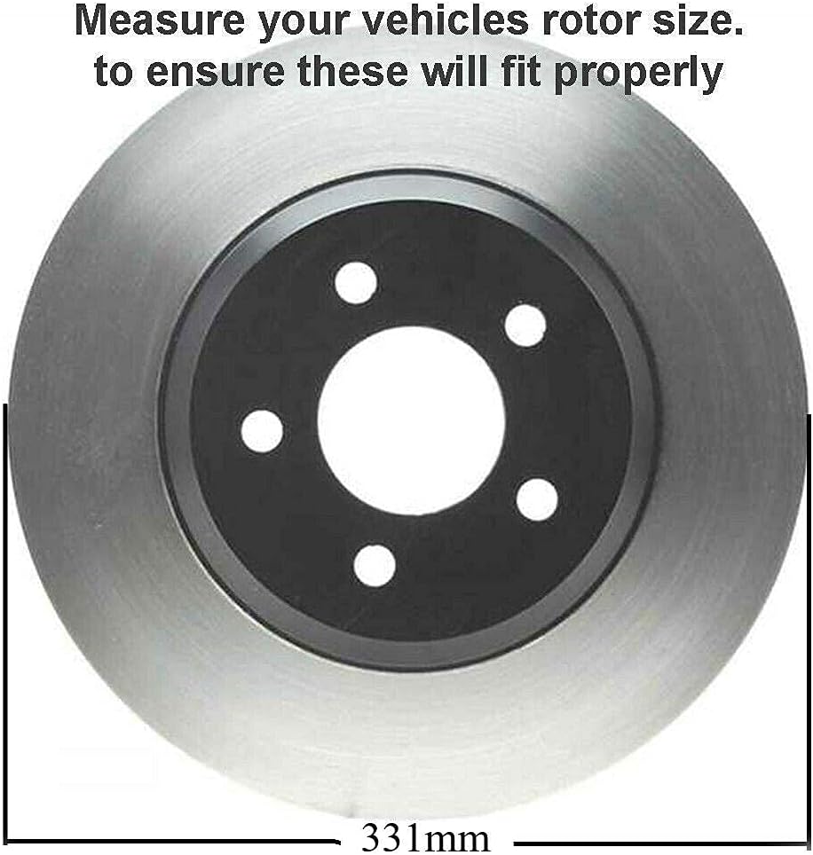 4WD 331mm Front Drilled Slotted Brake Rotors + Brake Pads 4pc Set N64450
