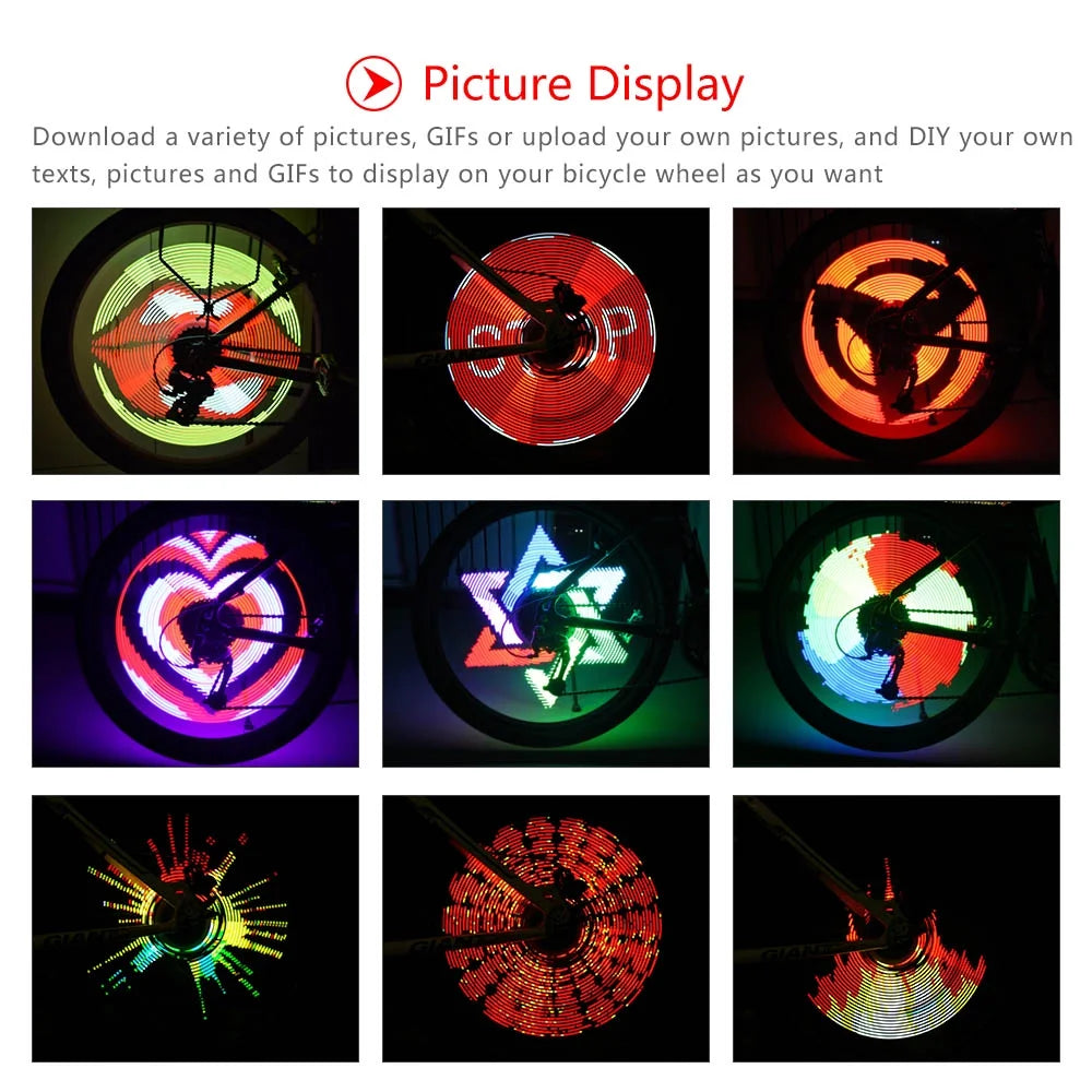 Programmable RGB Rechargeable Bike Spoke Wheel Light V172718