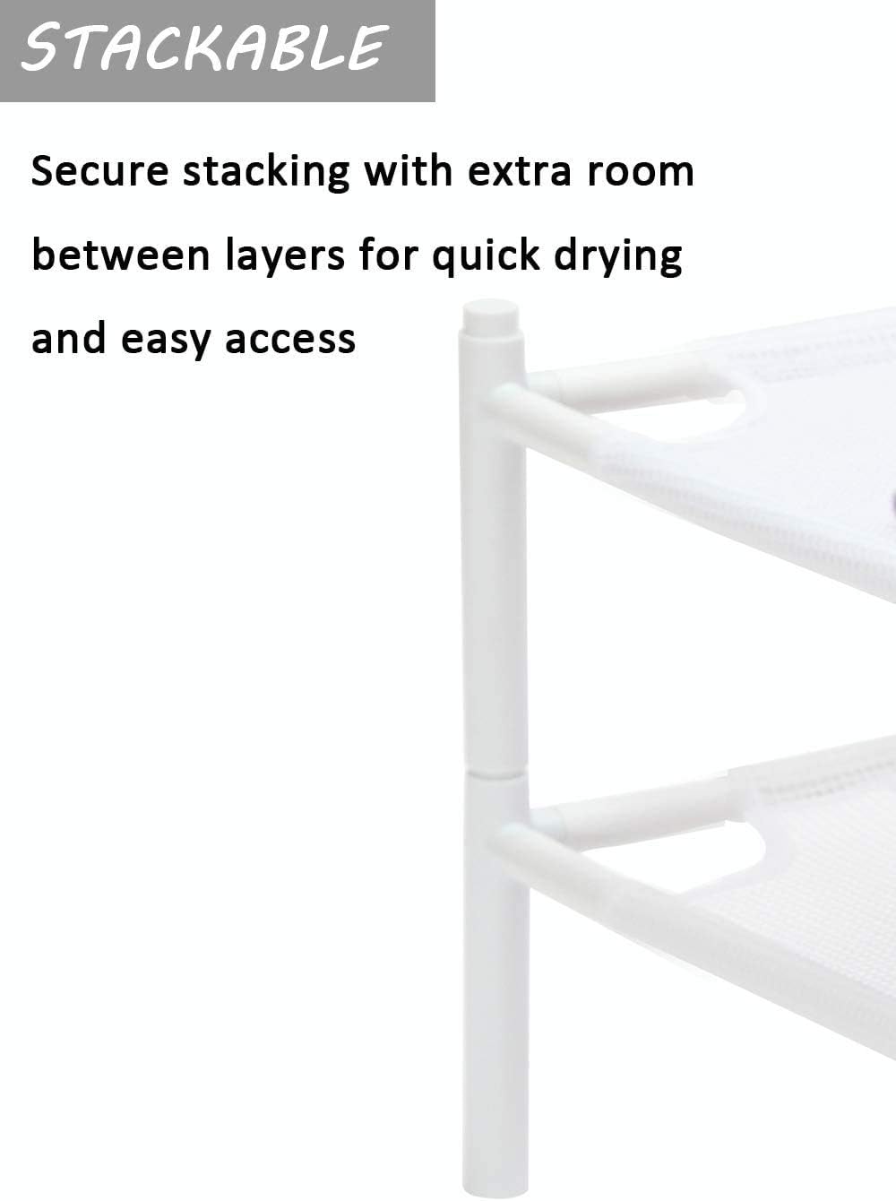 White 4-Pack Stackable Mesh Laundry Drying Rack H114091