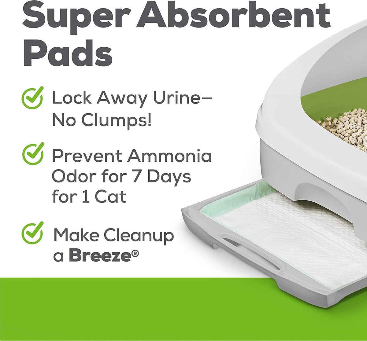 Hooded Litter Box System Starter Kit with Litter Pellets & Pads Pack of 2 O642