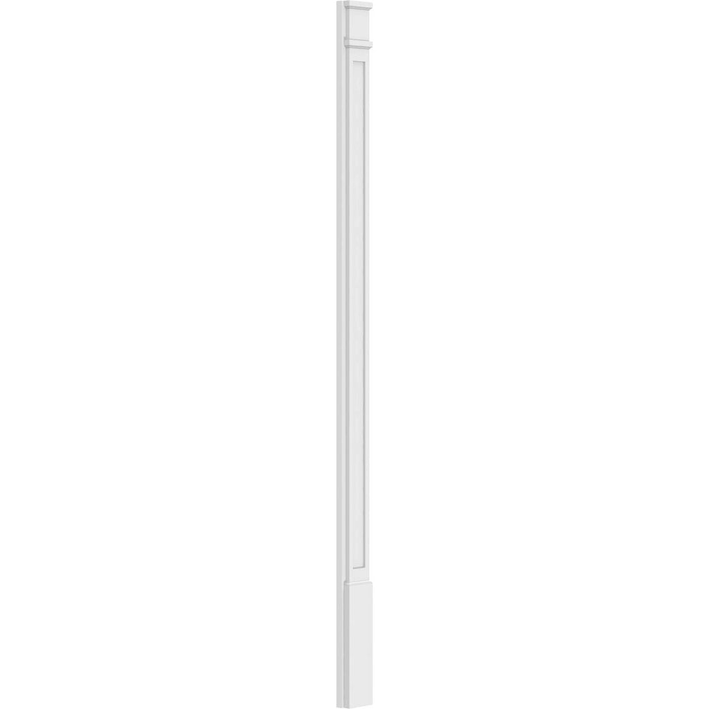 8x22W x 108x22H x 2x22P Flat Panel PVC Pilaster with Decorative Capital & Base (Pair) Z37741