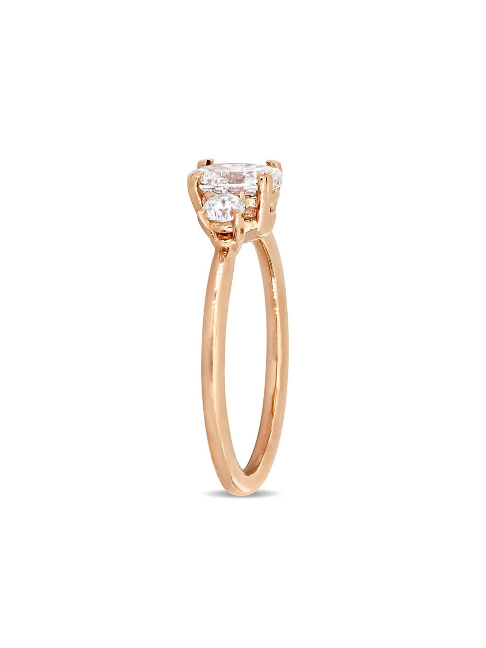 14K Rose Gold Three-Stone Diamond Engagement Ring G5106
