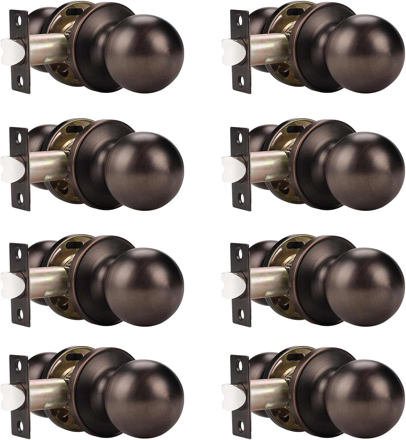 8 Pack Oil Rubbed Bronze Passage Door Knobs Y53040