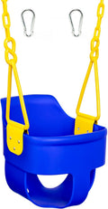 Blue Full Bucket Toddler Swing Seat with Plastic Coated Chains and Carabiners, Pack of 2 B559945