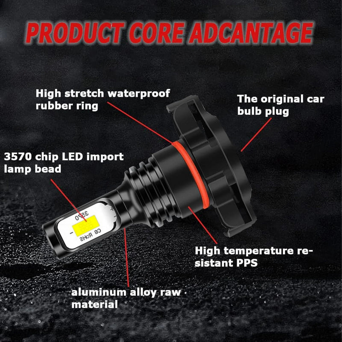 Ice Blue LED Fog Light Bulbs 2504 D670644