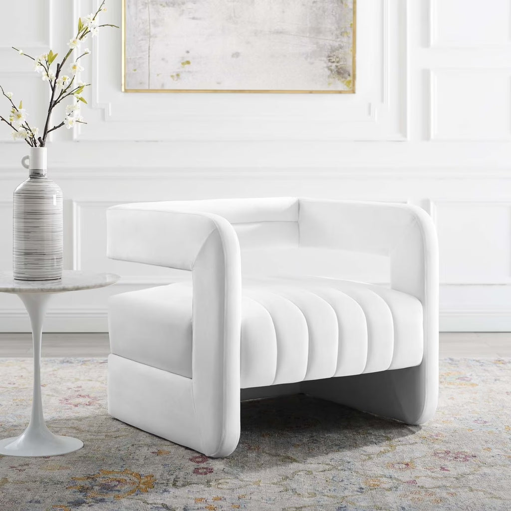Tufted Performance Velvet Accent Armchair O690