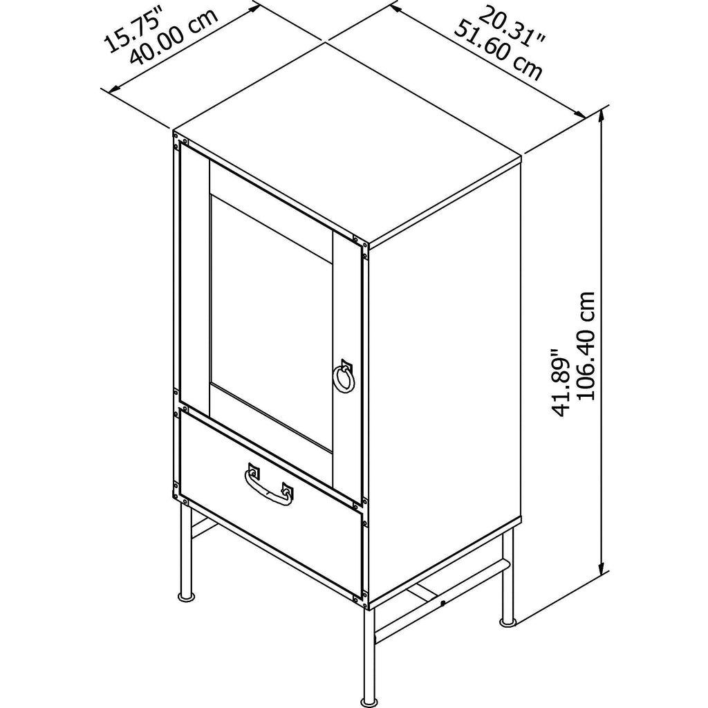Vintage Golden Pine Audio Storage Cabinet Q93877