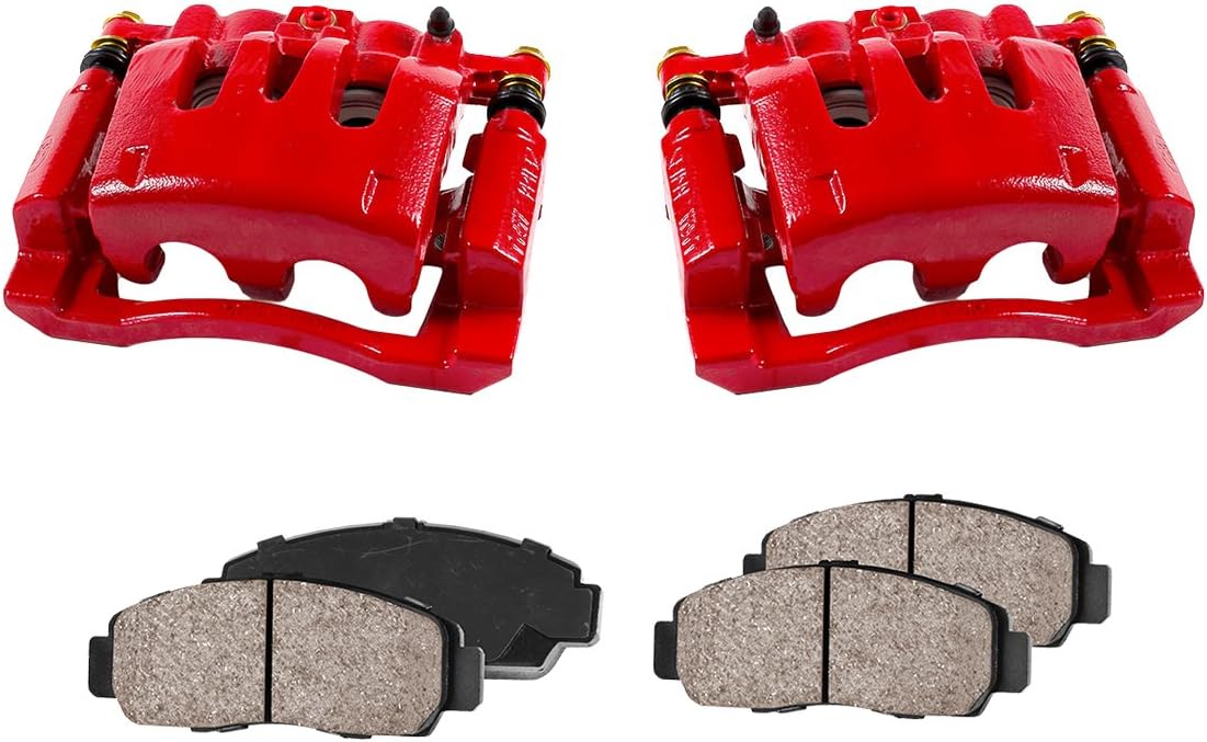 Red Powder Coated Calipers + Ceramic Brake Pads L8830