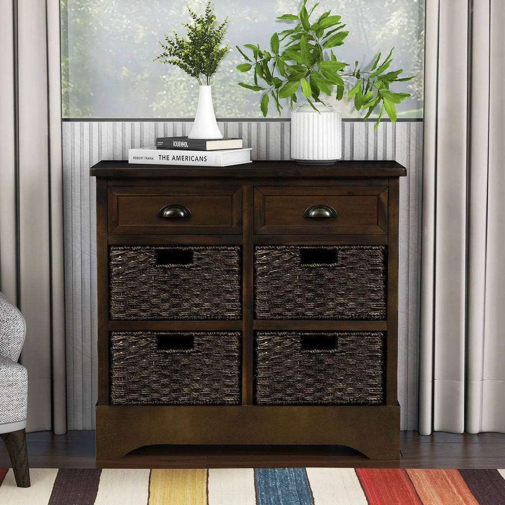 Rustic Storage Cabinet with Baskets M247027