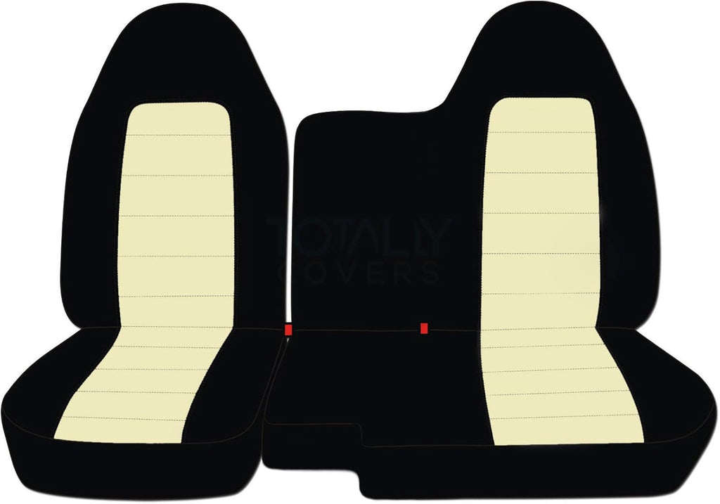 Black and White Two-Tone Truck Seat Covers D9938