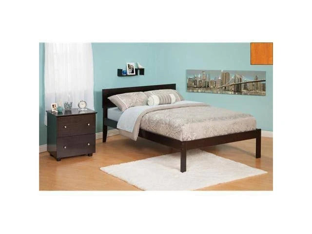 Caramel Latte Queen Bed with Open Foot Rail I100154