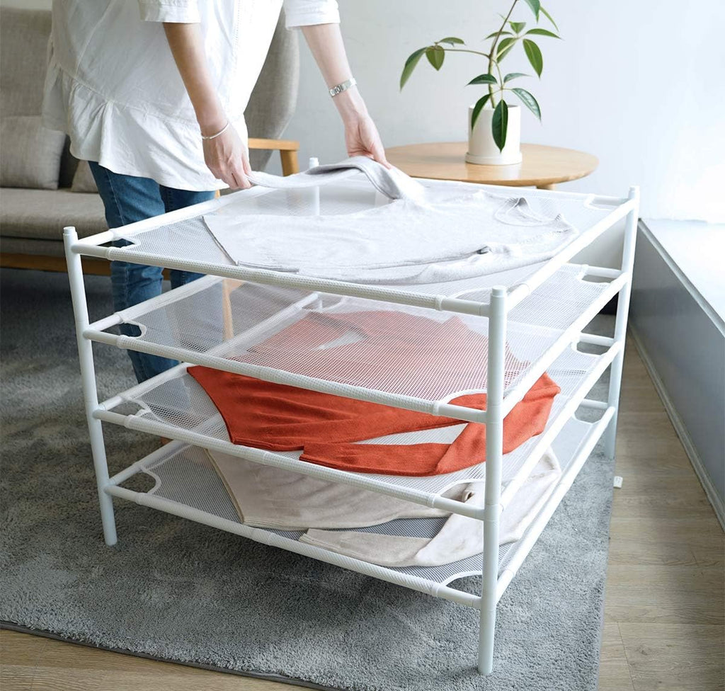 White 4-Pack Stackable Mesh Laundry Drying Rack H114091