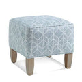 Blue and Cream Stripe Square Ottoman R55836